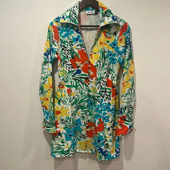 RIXO Jackie Floral Mini Dress - Size XS / Size 4 - Picture 6 of 14
